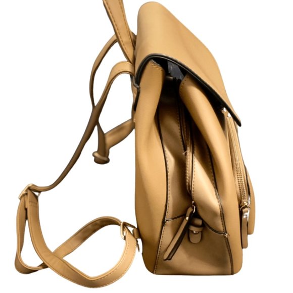 Brown Backpack | Faux Leather Bag - Picture 4 of 6